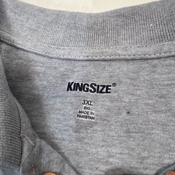 King Size XXL Gray Long Sleeve Polo - Picture 7 of 7